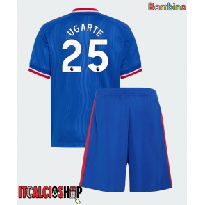 Manchester United Manuel Ugarte #25 Seconda Maglia Bambino 2026-27 Manica Corta (+ Pantaloni corti)